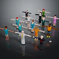Diverse Cartoon Characters Standing Together With Arms Outstretched in a Group