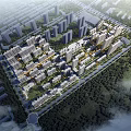 Urban Aerial View Planning With Residential Buildings Green Spaces And Road Networks