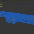 Multi Story Building Model With Yellow Exterior Walls Windows And Green Plants