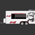 Budweiser King of Beers Mobile Trailer With Motorcycle Graphic And Red Accents