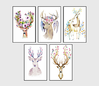 Modern Animal Painting Decorative Painting Hanging Painting 3d model