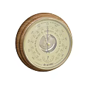 VITEC Wooden Frame Barometer Clock With Cream Dial And Mechanical Pointer For Home