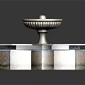 Decorative Outdoor Fountain With Star Shaped Base And Colorful Mosaic Tiles
