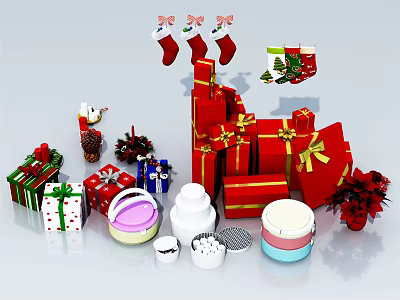 Modern holiday jewelry gift box 3d model Modern holiday jewelry gift box 3d model