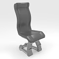 Modern Gray Single Chair With Ergonomic Backrest And Metal Base Design
