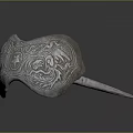 Silver Vintage Hair Accessory With Intricate Carved Patterns For Traditional Clothing