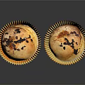 Soft Delicious Muffins With Chocolate Chips In Yellow Paper Cups