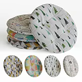 Round Decorative Seat Cushions With Tree Prints And Geometric Patterns For Home Use
