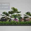 Roadside Facilities Landscaping With Large Leaf Plants Purple Flowers And Green Grass