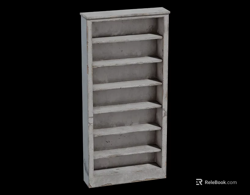 White Wooden Multi tiered Display Shelf With Simple Design For Displaying Items 3d model 
