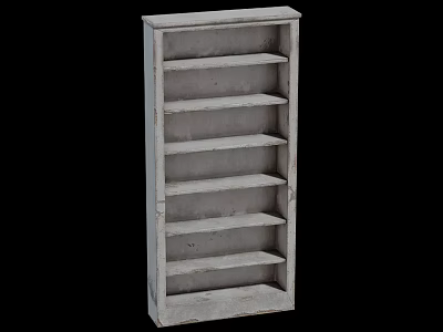 White Wooden Multi tiered Display Shelf With Simple Design For Displaying Items 3d model
