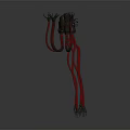 3D Sci fi Mechanical Creature With Red Tentacles And Octopus Like Structure