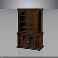 Traditional Wooden Bookshelf With Open Display Shelves And Lower Cabinet Doors