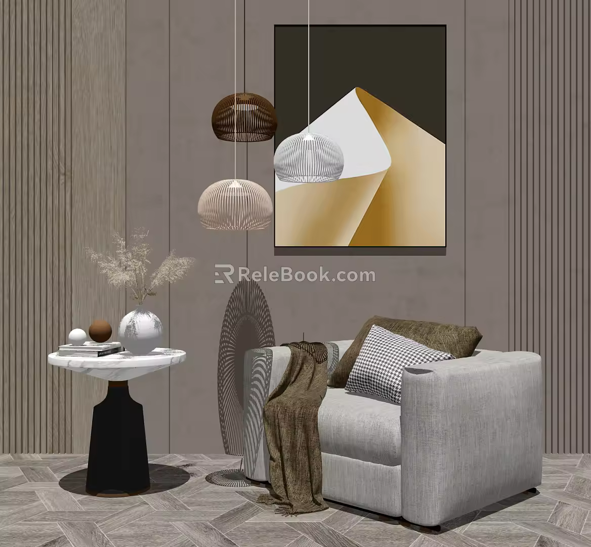 Modern Single Sofa Single Sofa Side Combination 3d model