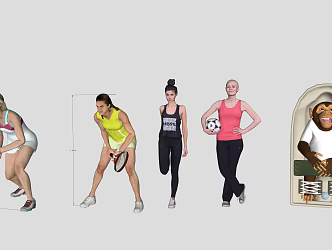 Many characters 3d model