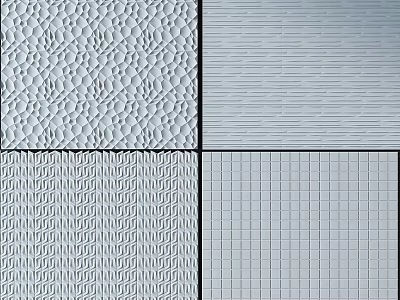 Modern Decorative Wall Design With Various Textures Including Circular Striped Herringbone And Grid Patterns 3d model