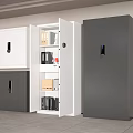 White and Gray Metal File Cabinets with Lockable Doors and Organized File Folders