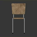 Modern Wooden Chair With Metal Frame And Comfortable Seat Backrest Design