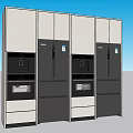 Built in Refrigerators And Freezers Modern Black And White Kitchen Cabinet Integration Design