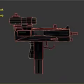 Tactical Submachine Gun With Mounted Scope Black Finish And Detachable Magazine