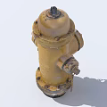 Yellow Fire Hydrant With Chains As Essential Fire Safety Equipment 3d model