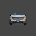 Nissan Ariya Electric SUV Showcasing Sleek Exterior Design Unique Wheels And Solid Brown Background