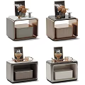 Modern Stylish Bedside Tables With Metal Frame Drawer And Decorative Trays Frames