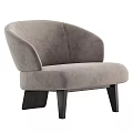 Taupe Velvet Accent Chair with Curved Backrest and Dark Wooden Legs with Additional Color Options