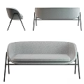 Modern Gray Sofa With Black Metal Legs And Comfortable Upholstered Design