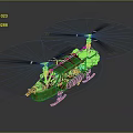 Vintage Helicopter Exterior With Wooden Body Rotating Blades And Classic Design