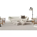 Modern sofa coffee table combination 3d model