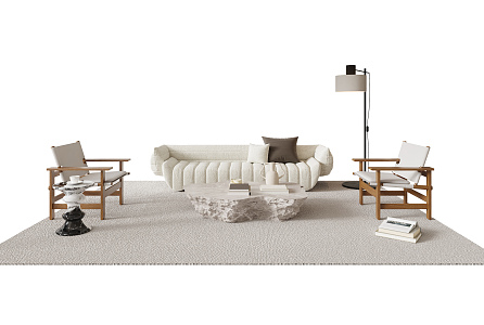 Modern sofa coffee table combination 3d model