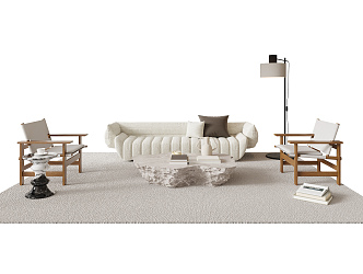 Modern sofa coffee table combination 3d model