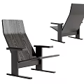 Modern Wooden Leisure Chair With Angled Backrest Sturdy Armrests And Stable Base Design