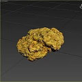 Two Yellow Cookies With Rough Surface On White Background