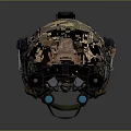 Camouflage Cased Tactical Device With Black Top Component Front Structure Black Bottom Parts And Blue Lights