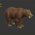 Red Bear Model Standing With Open Mouth And Detailed Fur Texture 3d model