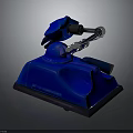 Blue Robot Character With Mechanical Arm And Stable Base Structure