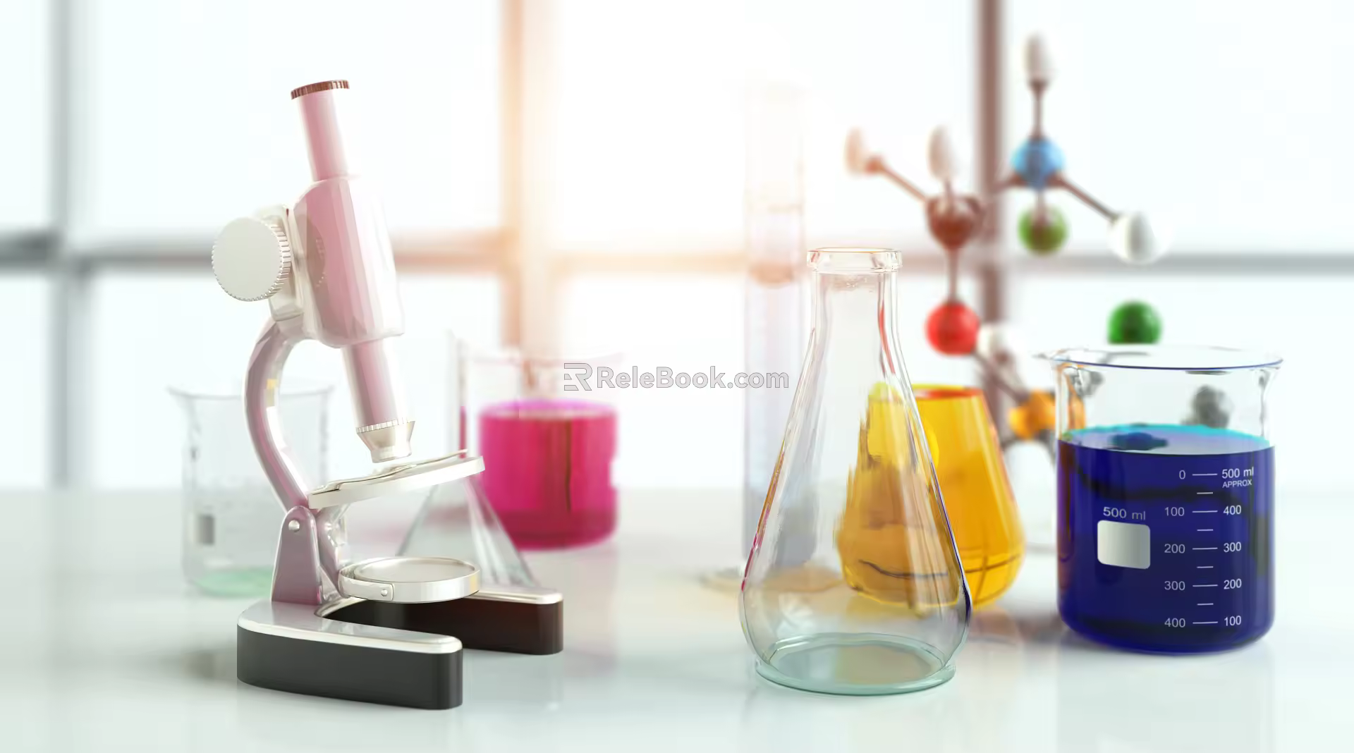 modern microscope 3d model