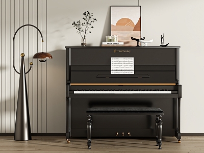 Modern Black Piano 3d model