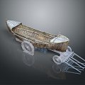 Modern Boat Small Boat Breaking Boat Small Wooden Boat Fishing Boat 3d model