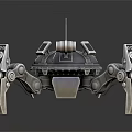 Detailed Mechanical Spider Robot With Multiple Metal Legs And Robotic Body
