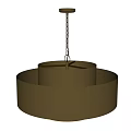 Modern Gold Metal Pendant Light With Layered Circular Design And Brushed Surface Finish