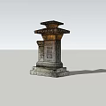 Ancient Carved Stone Pillar Standing in Lush Green Grassland With Surrounding Trees