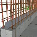 Post Cast Strip Reinforcement Structure With Steel Bars And Concrete Formwork 3d model
