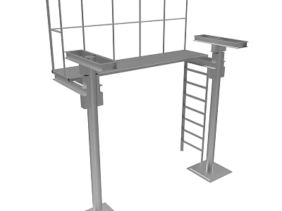 Industrial Heavy Duty Metal Equipment Frame With Work Platform And Ladder 3d model