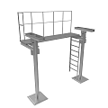 Industrial Heavy Duty Metal Equipment Frame With Work Platform And Ladder