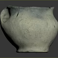 Handcrafted Clay Sculpture Vessel With Rough Texture And Two Handles Design 3d model