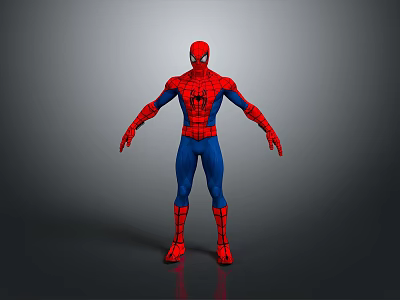 Spider Man 3D Model With Classic Red And Blue Costume Standing Pose 3d model
