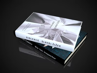 Stacked Books with White Cover Featuring Violence Slavery Capitalism and Blue Cover The Examiner 3d model